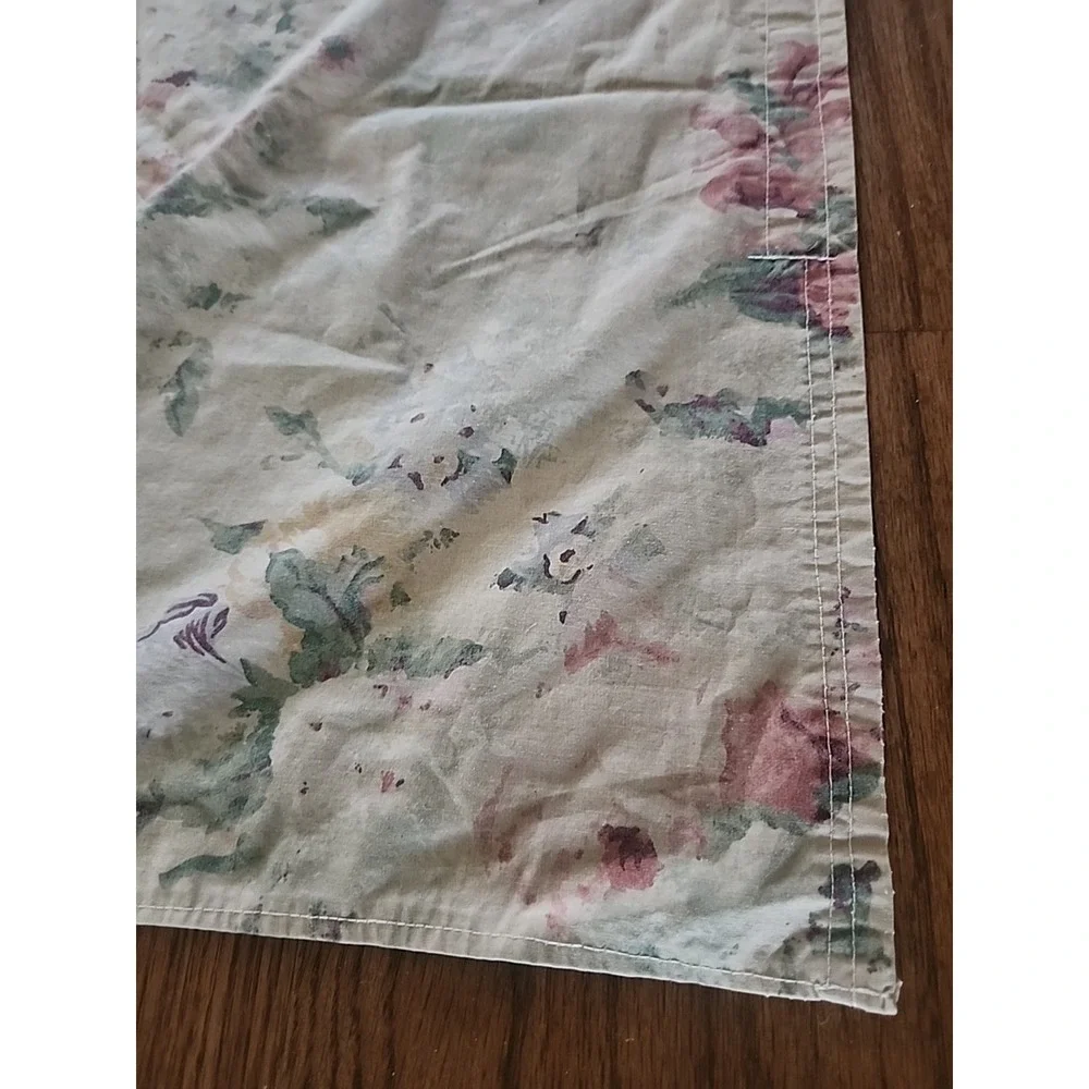 Vtg Ralph Lauren Francesca Tea Stain Floral 77x88in /California King Fitted READ